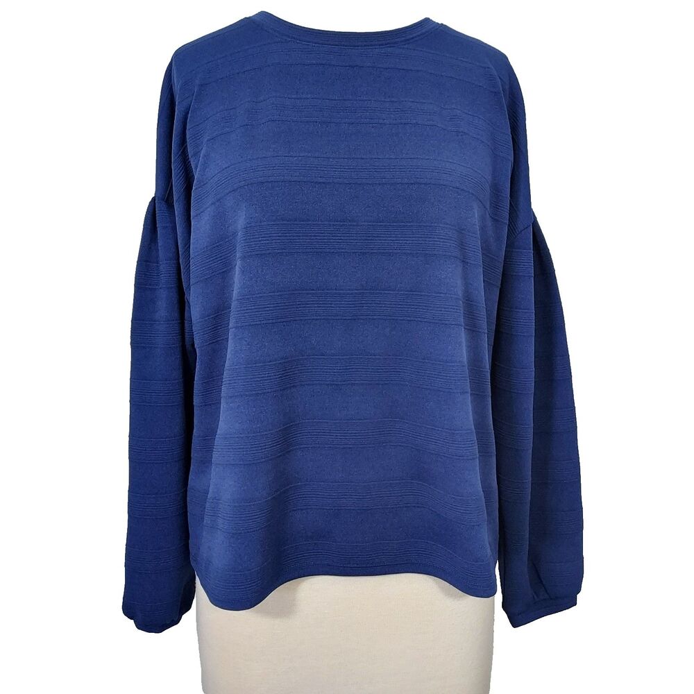 Apt. 9 Shirt Top Drop Shoulder Blue Stretch Womens Size XL Pullover Casual
